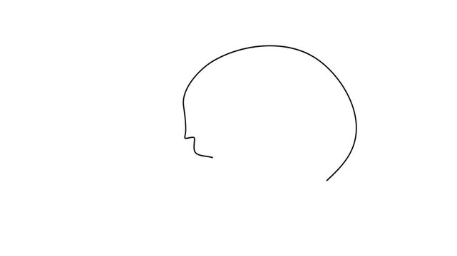 Animated self drawing of continuous line draw of  Table Tennis Racket in Continuous Line Art. Full length one line animation. 4K