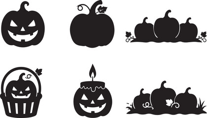 Obraz premium halloween pumpkin set