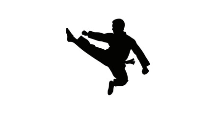 Fototapeta premium Man doing a kick boxing.