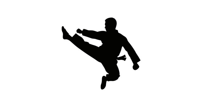 Man doing a kick boxing.