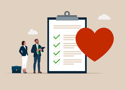 Wish list. Saint Valentine's day card. Love you. Flat vector illustration. Modern vector illustration in flat style