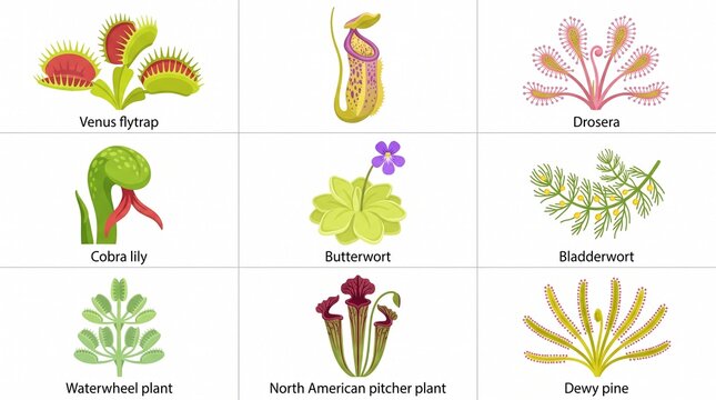 Carnivorous Plants Collection Illustration Set