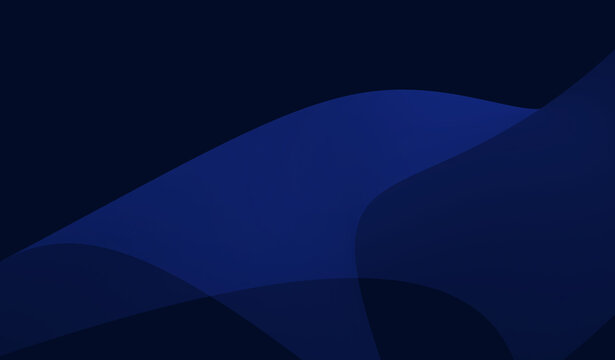 Dark blue abstract wave background with layered curve shape, minimal geometric design, smooth gradient, modern wallpaper texture