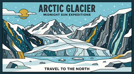 Arctic glacier expedition landscape © GabrielStudio