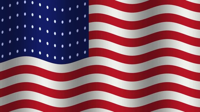Waving flag design with stars and stripes in red, white, and blue