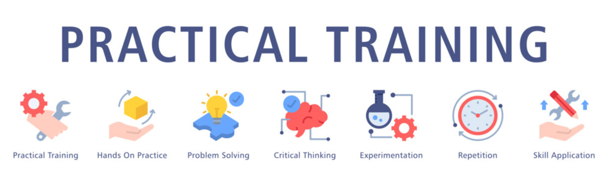 Practical Training Web Banner  icon vector illustration concept