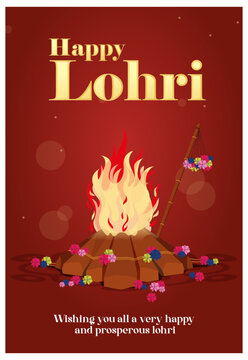Lohri Warm and attractive Design, Happy Lohri to All of You