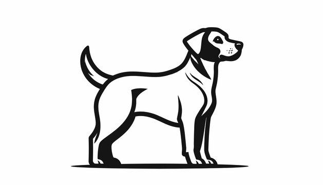 Labrador Retriever Dog Standing Profile.