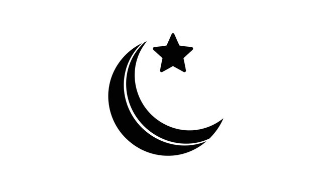 Crescent Moon and Star Symbol 3.