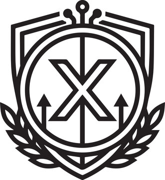 Crypto Shield Vector Icon with Cross Symbol