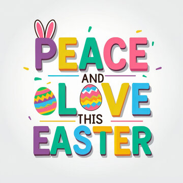 Easter Print Postcard Holiday Inscription lettering Text on Isolated White Background AI Generative