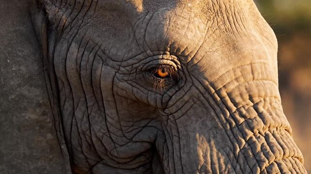 A close up portrait of a large wild mammal eye