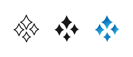 Sparkles magic star icon, glittering shine decoration element concept. vector illustration © AirVictorPro