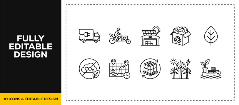 flat vector illustration line art icon bundle set design illustrating digital file management cloud storage computer folders and user profiles elements for modern web UI