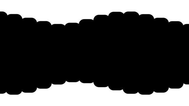Abstract black wavy banner shape with rounded edges for modern graphic design 4K Motion video