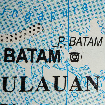 Blind map of Batam Island, Indonesia
