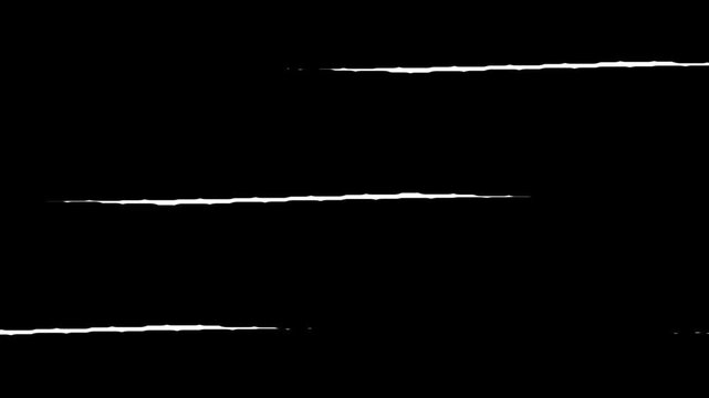 Abstract white horizontal brush strokes on a black background 4K Motion video