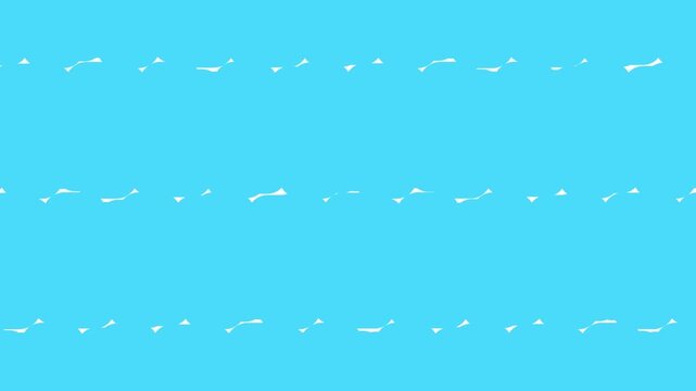 Abstract blue background with rows of small white organic shapes and horizontal dotted lines pattern 4K Motion video