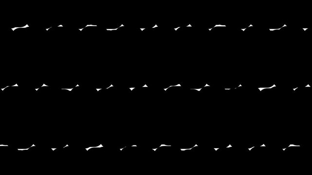 Abstract white dots and lines pattern on a solid black background 4K Motion video