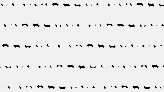 Abstract seamless pattern with black horizontal dashed lines and organic shapes on a light surface 4K Motion video