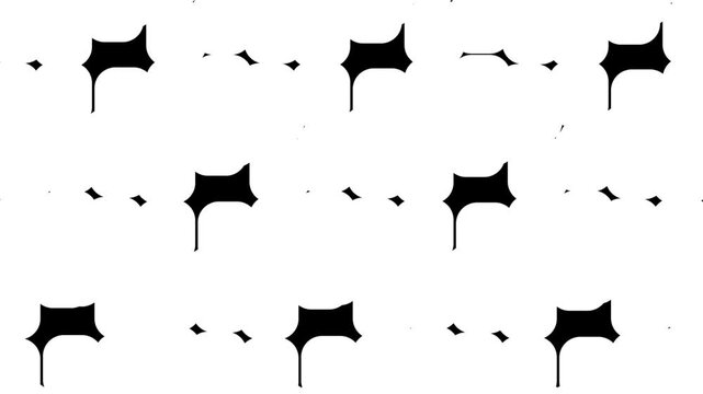 Abstract seamless pattern with black organic shapes and liquid forms on a simple repeat design 4K Motion video