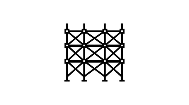 Geometric pattern of connected nodes with diagonal and vertical lines