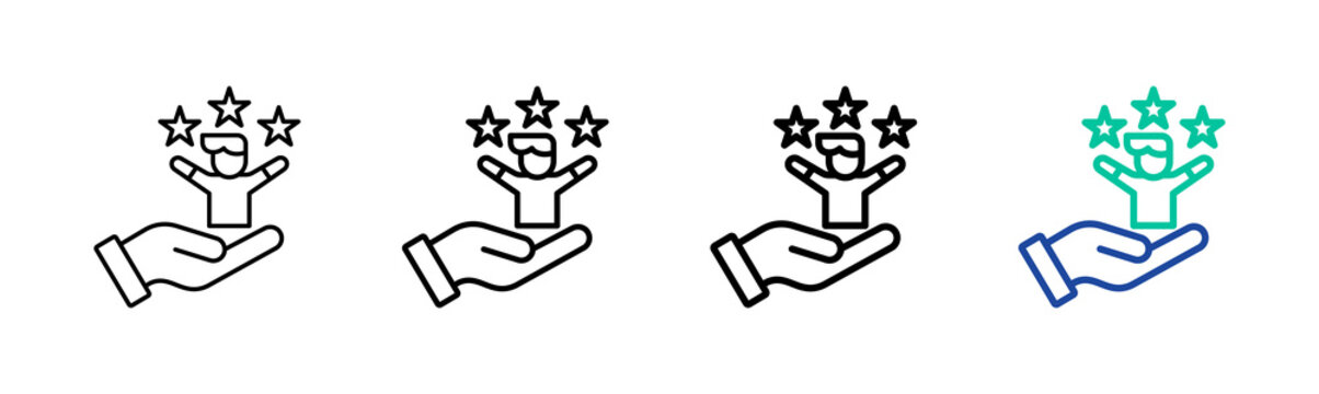 Service Confidence Icon Collection Different Style Outline