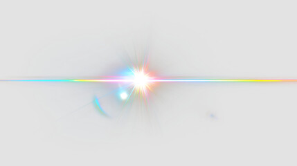 Obraz premium Light burst on transparent background creates colorful visual effect with a mix of soft and strong contrasts