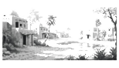 Detailed city map with streets and buildings in black and white vector style © MdRidoy