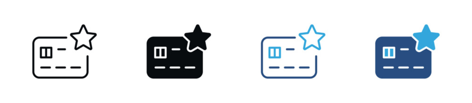 Premium Credit Card Icon Set. Loyalty Rewards, VIP Membership, Exclusive Payment and Premium Benefits Symbols. Vector Illustration.