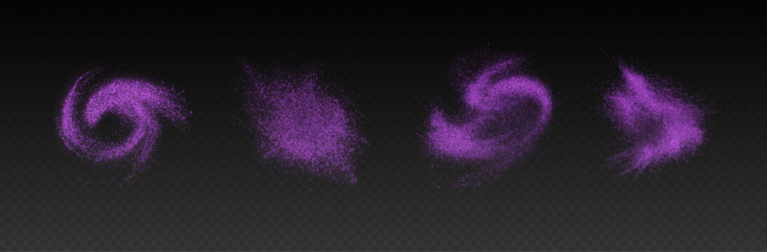 Purple Glitter Swirl and Dust Explosion Effects PNG Exclusive Sparkling Particle Overlay Transparent PNG Background with Vibrant Twinkling Light and Shimmering Festive Overlay nebula star field high