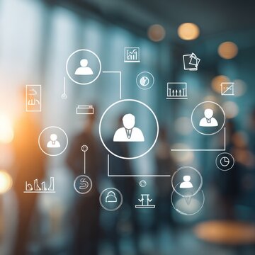 Business network concept with people icons