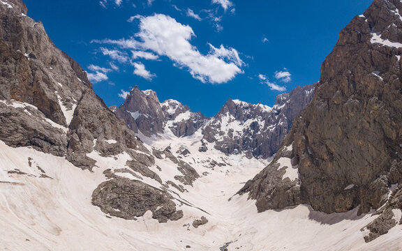 Aerial View of Cennet Cehennem Valley in Hakkari Turkey Dramatic Mountain Landscape and Deep Canyon
