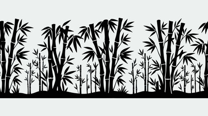 Bamboo forest silhouette border © KingShawn