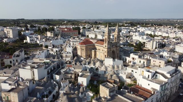lberobello, Puglia, Italy, aerial drone view