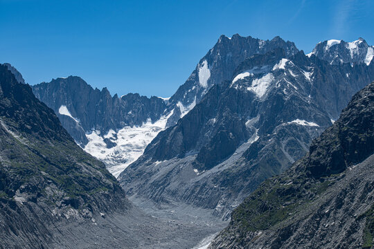 Mer de Glace / Vall&eacute;e Blanche, Chamonix, Massif du Mont-Blanc, Haute-Savoie, France, Europe