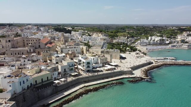 Otranto, Puglia, Italy, aerial drone view,