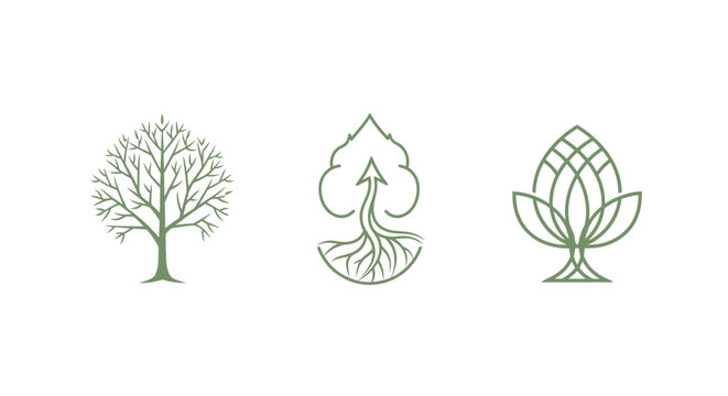 Minimalist line art of tree spade and club symbols.