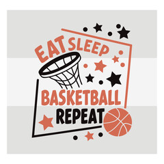 Eat Sleep Basketball Repeat Typography   Motivational Basketball Quote Vector for T Shirt, Players & Sports Fans © Aesthetic Studio
