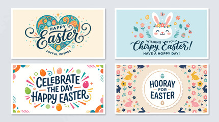 Happy easter greeting cards collection © Jean