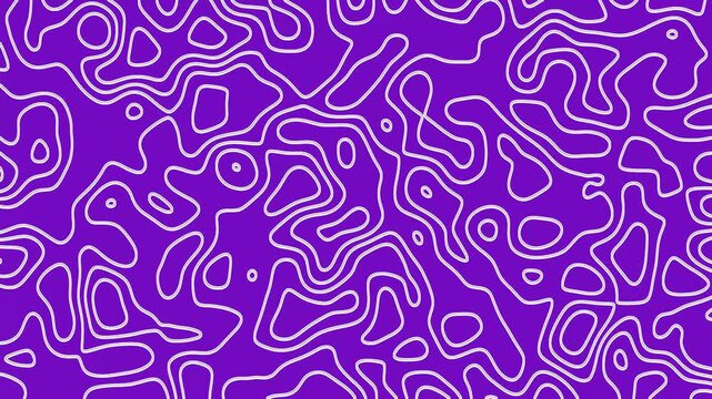 Abstract Topography Map Background Animation with Flowing Contour Lines, Geo Pattern Motion Loop, Dynamic White Terrain Waves, Modern Geographic Landscape, Seamless Motion Graphics Background