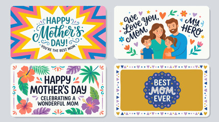 Happy mothers day greetings and family illustration © Jean