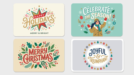 Holiday greetings festive design collection © Kalimasada