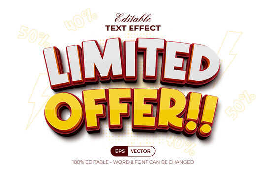 Limited Offer Text Effect Sale Promotion Banner. Editable Text Effect.