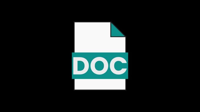 Document Icon: A minimalist vector graphic representing a document file with the extension 'DOC', symbolizing digital information and data management.