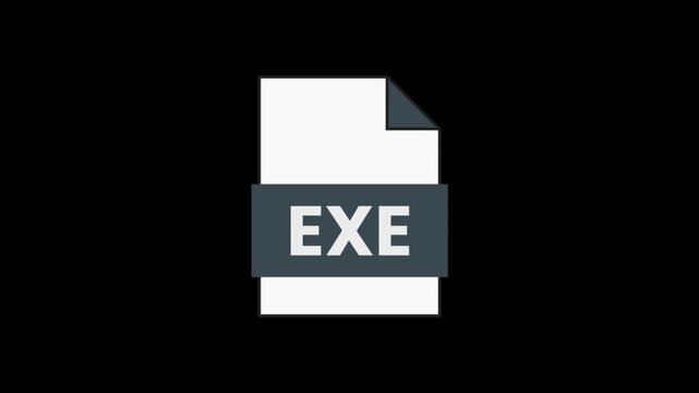 Executable File Icon: A clean, modern icon representing an executable file (.exe), symbolizing software, programs, and digital data.