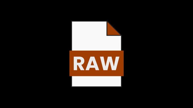 RAW file format icon: A clean, minimalist representation of a RAW file type icon, signifying unedited and original digital image data, perfect for photographers and graphic designers.