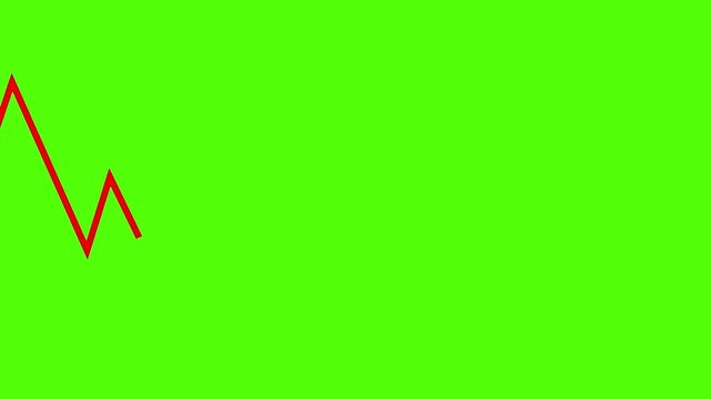 Red Trend Line on Green Background