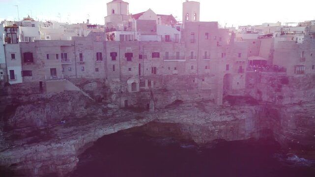 Polignano a Mare, Puglia, Italy, aerial drone view