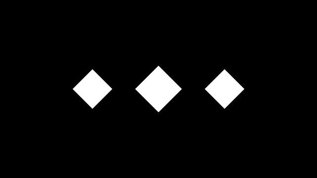 Elegant minimalist design featuring three white diamond shapes arranged horizontally on a dark background, representing abstract geometry and modern simplicity for digital concepts